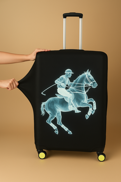LuggageAlly Asil Polo Figürlü Valiz Kılıfı – Esnek, Yıkanabilir, Darbe ve Kir Koruyucu (S/M/L)