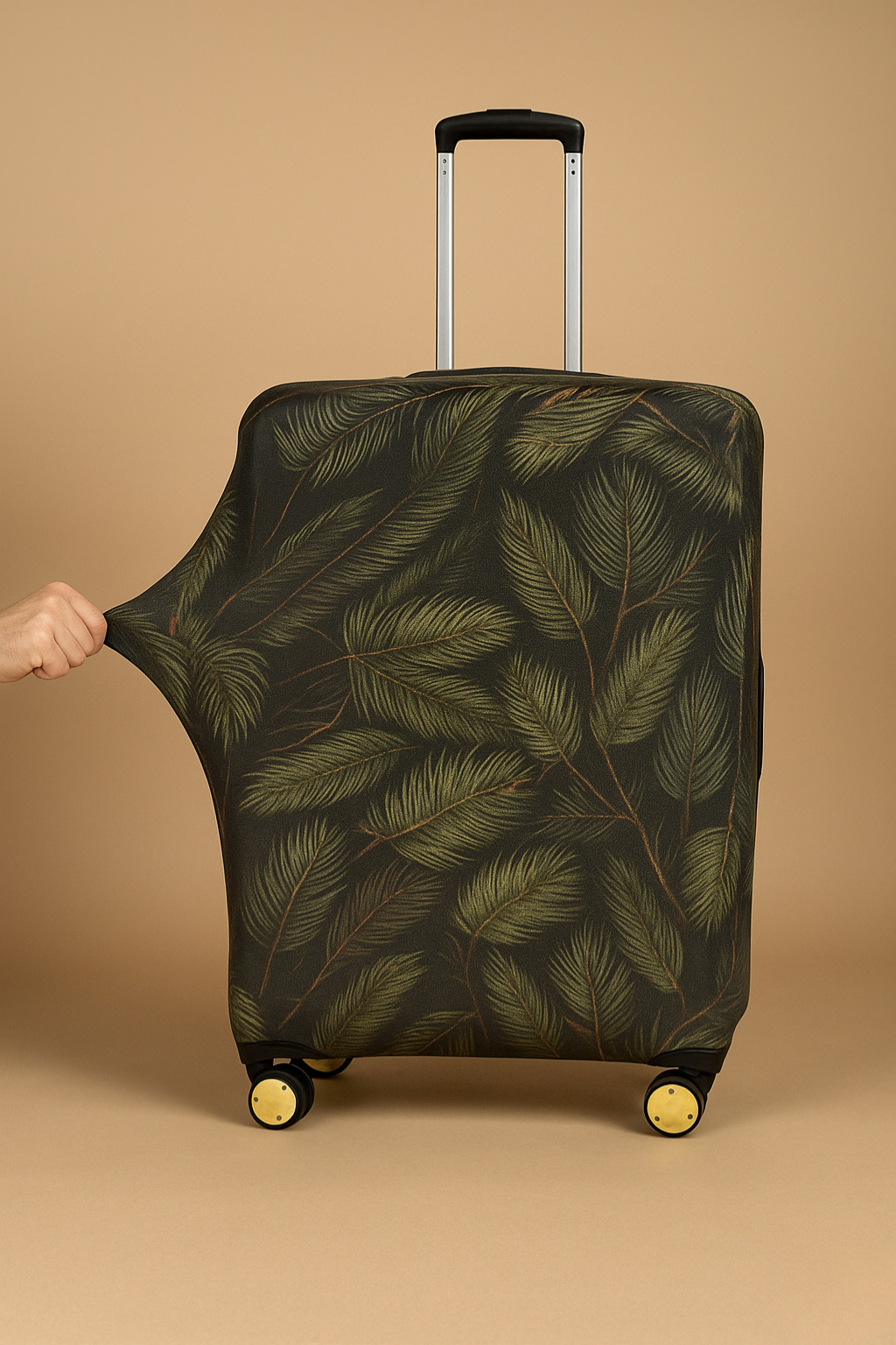 Tropik Yaprak Desenli Valiz Kılıfı – Elastik Koruma Kılıfı (S/M/L)