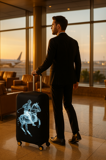 LuggageAlly Asil Polo Figürlü Valiz Kılıfı – Esnek, Yıkanabilir, Darbe ve Kir Koruyucu (S/M/L)