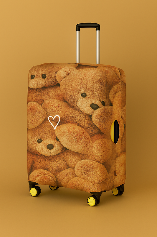 Ayıcık Desenli Esnek Valiz Kılıfı – Su Geçirmez, Yıkanabilir